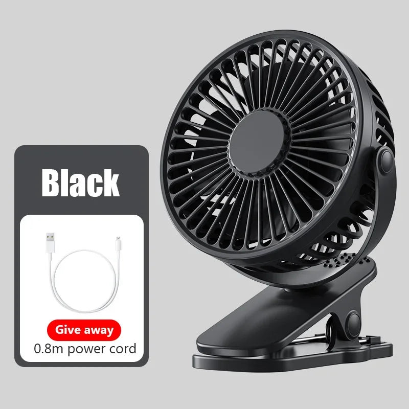 Baby Stroller Clip Fan | Portable Mini Hand Clip Fan USB Charging Quiet Desktop Electric Fan High Quality - Glamour Touch