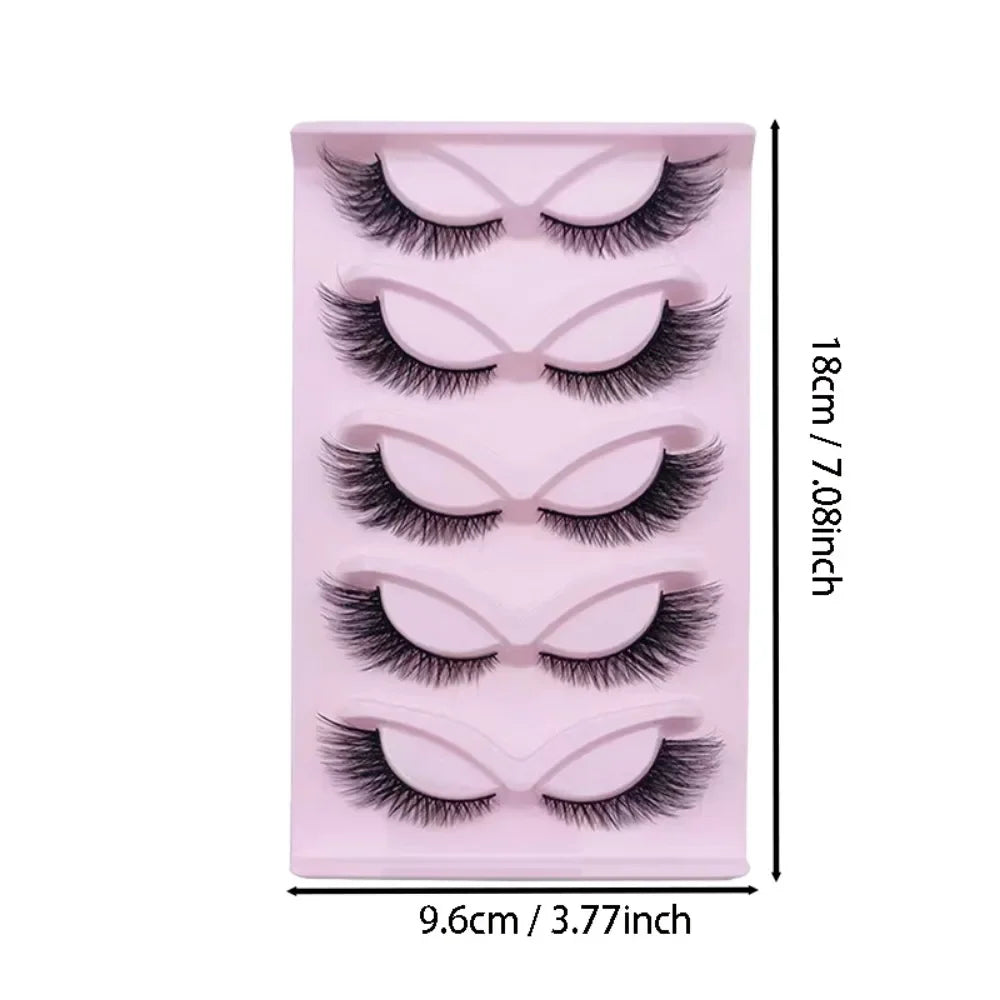 5 Pairs Cat Eye Lashes | Wispy Fake Lashes | Fluffy Cat Eye Lashes Extensions | False Eyelashes - Glamour Touch