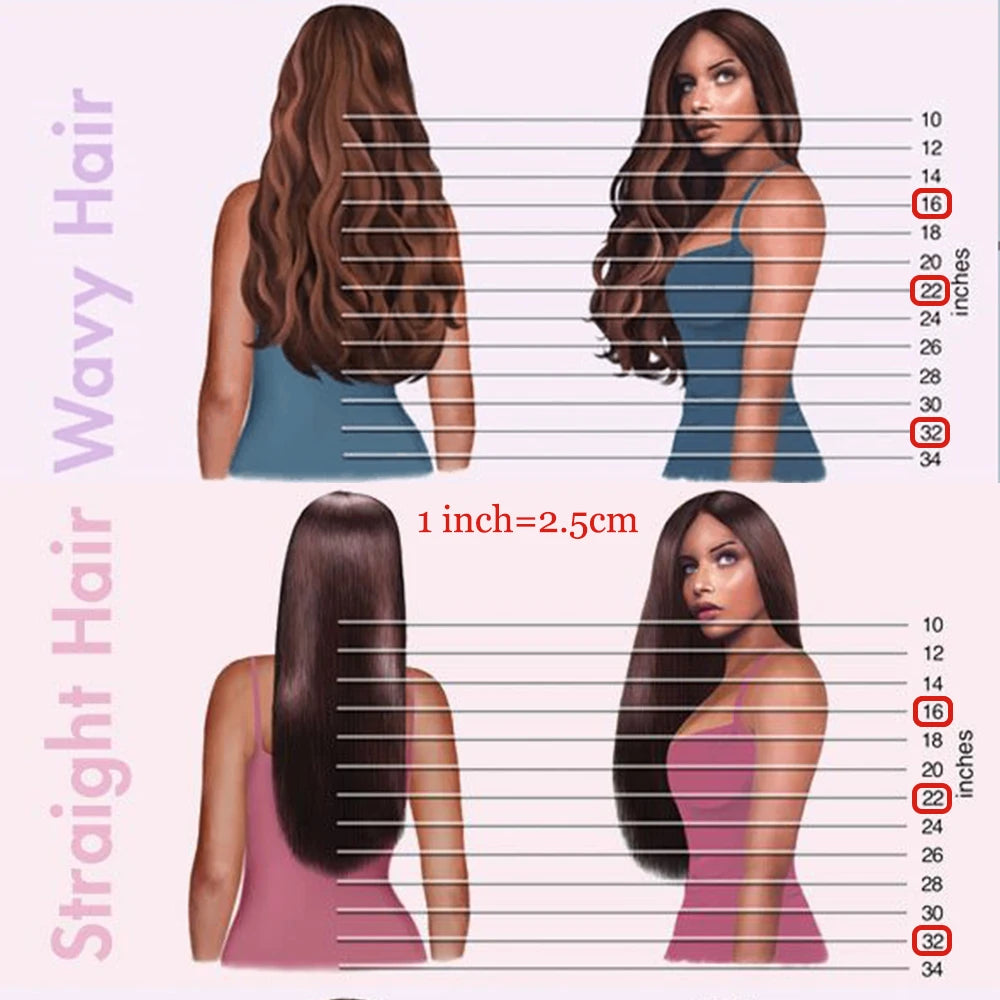 Synthetic 22 inches No Clip Invisible Wire Hair Extensions | Straight Black Blonde One Piece False Hairpiece | Hair Extension