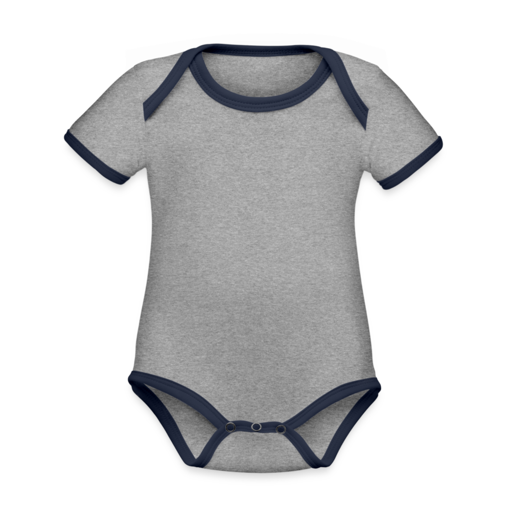 Organic Baby Contrasting Bodysuit - heather grey/navy